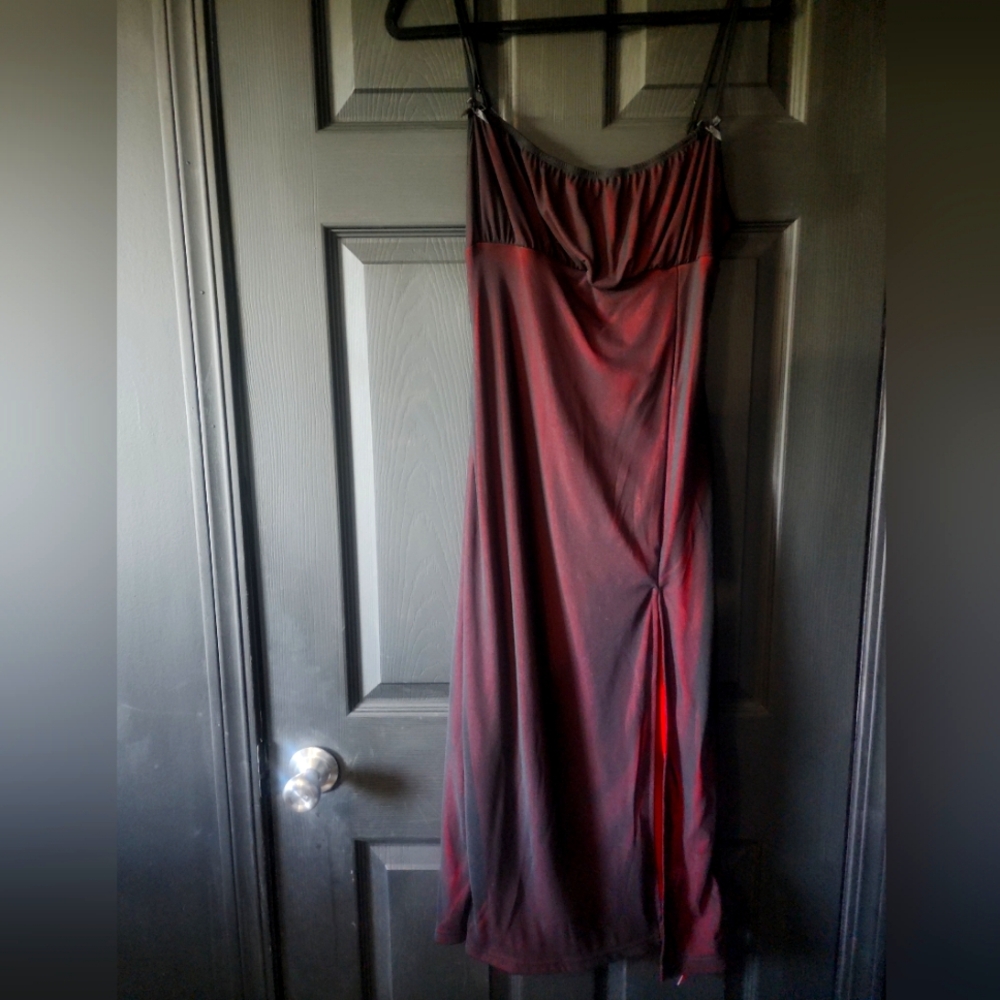Color Shift Slit Dress